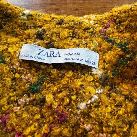 Zara Women's Pearl Beaded Tweed Jacket/Cardigan Size M - Picture 7 of 7